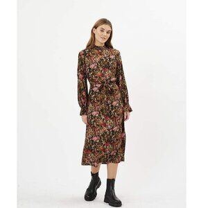 Minimum Chalotthea Women Abstract Floral Print Long Sleeve Maxi Dress Si…